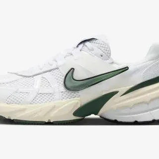 Nike أبيض أخضر شبكة علوية منحوتة طبقة وسطية كعب سميك حذاء رياضي