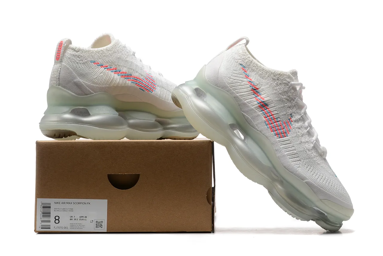 Nike chaussures de course blanches multicolor avec upper en maille rayé brodé Swoosh 8