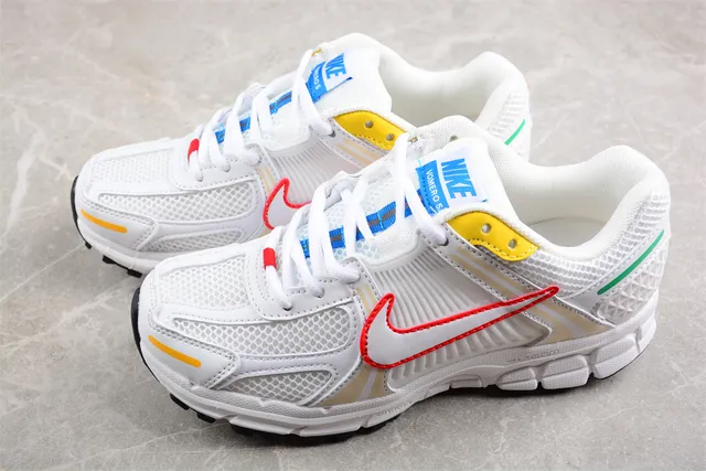 Nike White Multicolor Mesh Upper Layered Synthetic Overlays Running Shoes 1