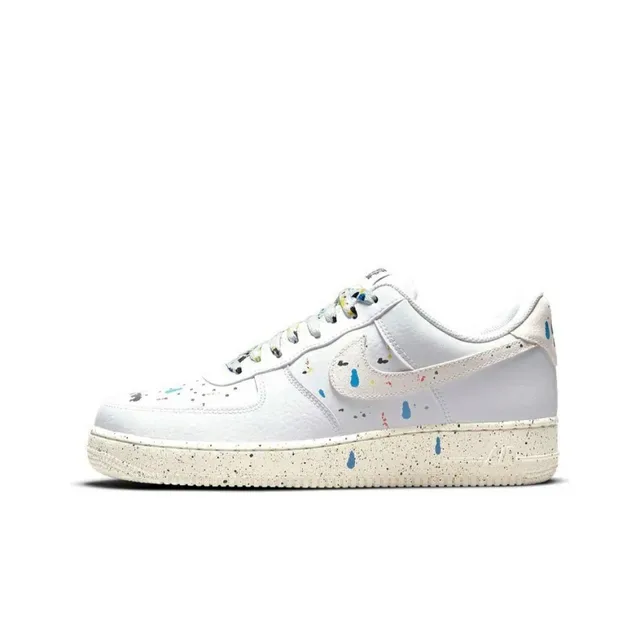 Nike White Multicolor Paint-Splatter Motif Leather Upper Lifestyle Sneakers 1