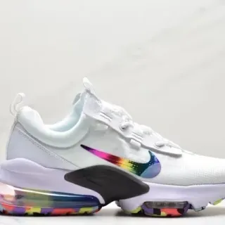 Nike White Multicolor Rainbow Swoosh Translucent Air Units Lifestyle Sneakers