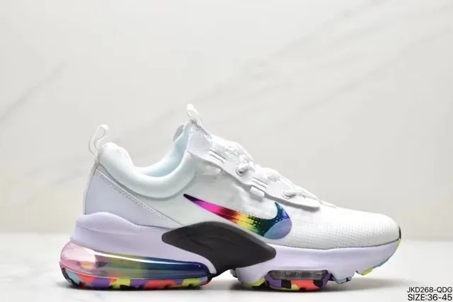 Nike White Multicolor Rainbow Swoosh Translucent Air Units Lifestyle Sneakers 1