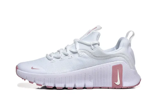 Nike White Pink Mesh Upper Sculpted Ribbed Midsole Lifestyle Sneakers 5