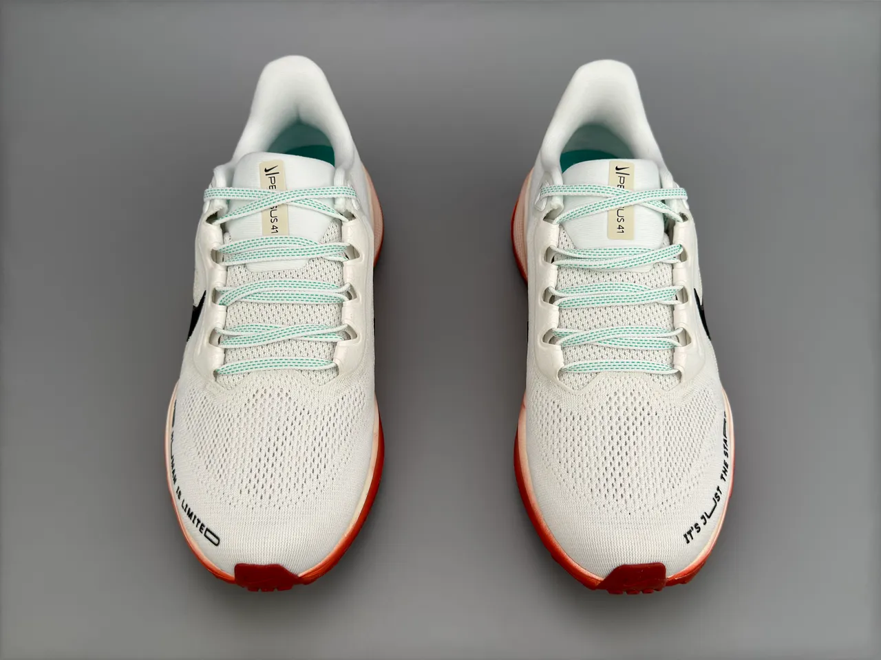 Nike White Red Engineered Mesh Upper Gradient Coral Midsole Running Shoes 9