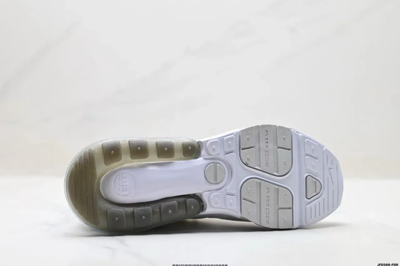 Nike White Silver Perforated Mesh Upper Visible Full-Length Air Unit Lifestyle Sneakers 2