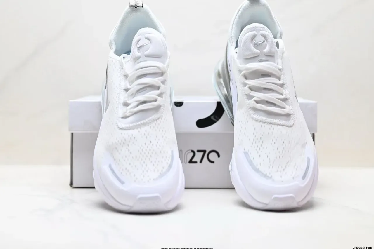 Nike White Silver Perforated Mesh Upper Visible Full-Length Air Unit Lifestyle Sneakers 4