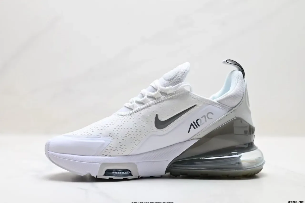 Nike White Silver Perforated Mesh Upper Visible Full-Length Air Unit Lifestyle Sneakers 6
