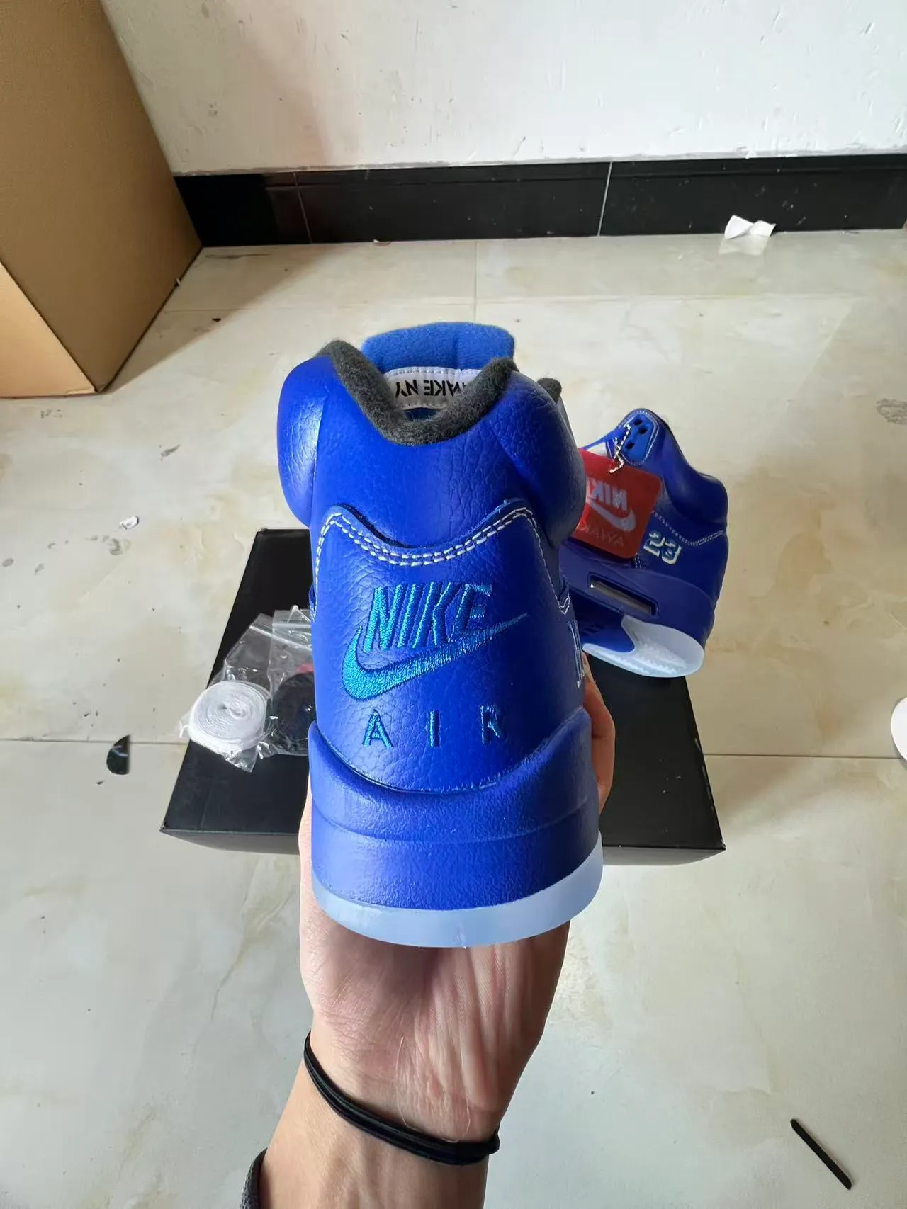 Nike x Awake NY Air Jordan 5 Royal Blue Basketball Shoes 8