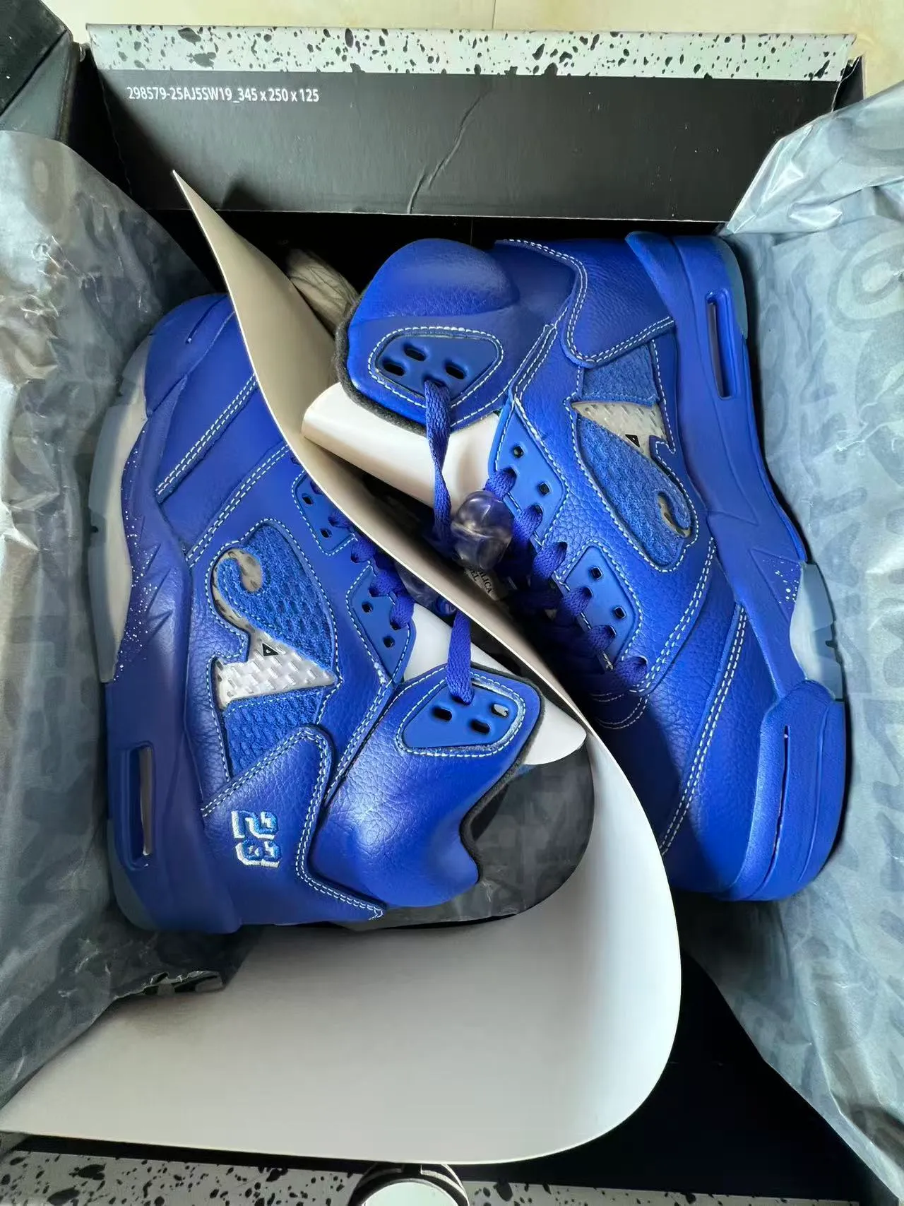 Nike x Awake NY Air Jordan 5 Royal Blue Basketball Shoes 9