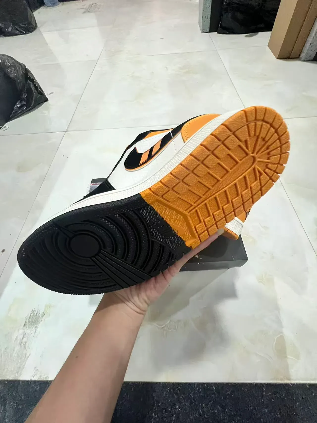 Nike x Hermès Air Jordan 1 Low Tan Black White Lifestyle Sneakers 6