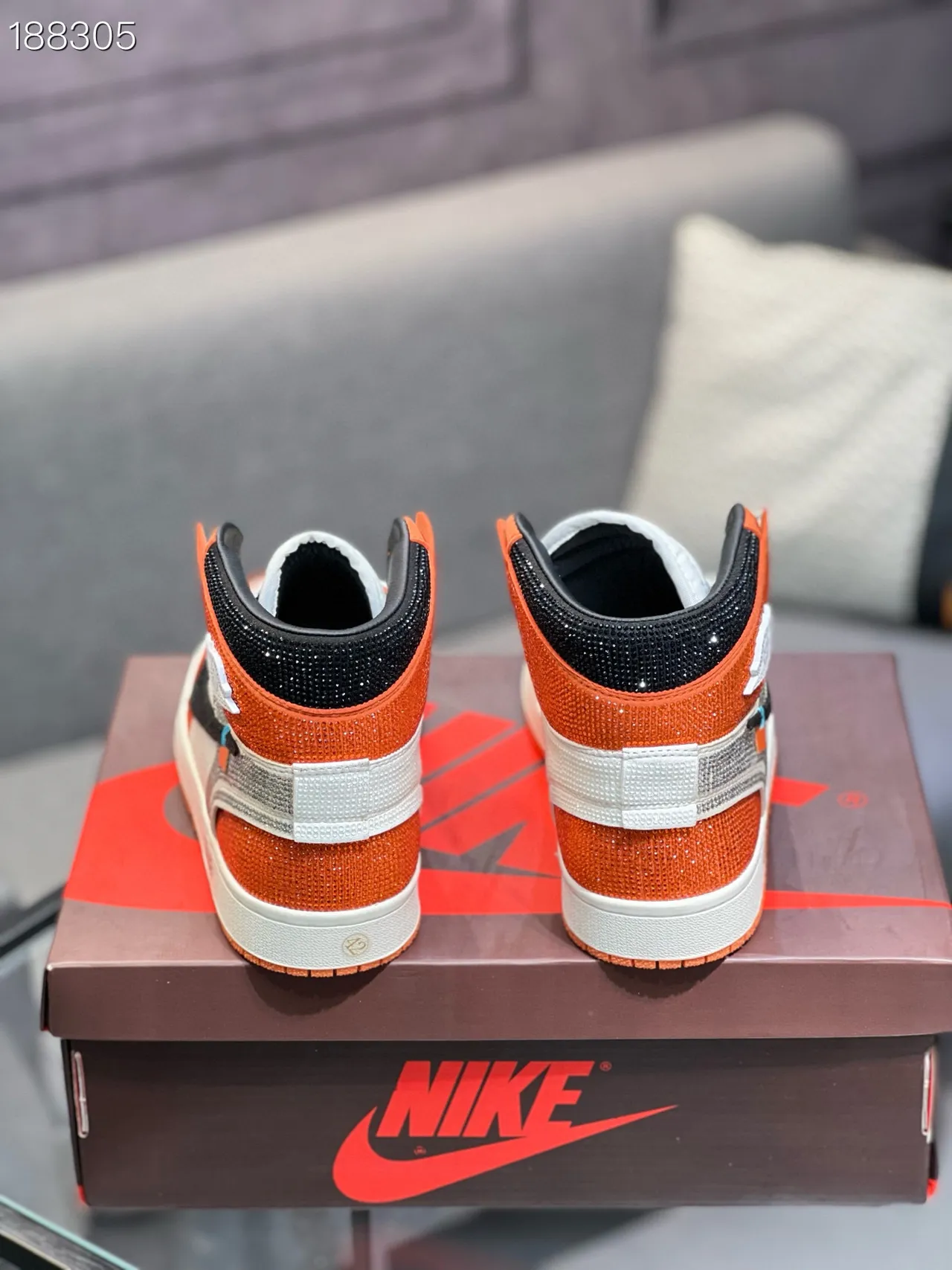 Nike x Off-White Air Jordan 1 Crystal Orange tênis de basquete 2