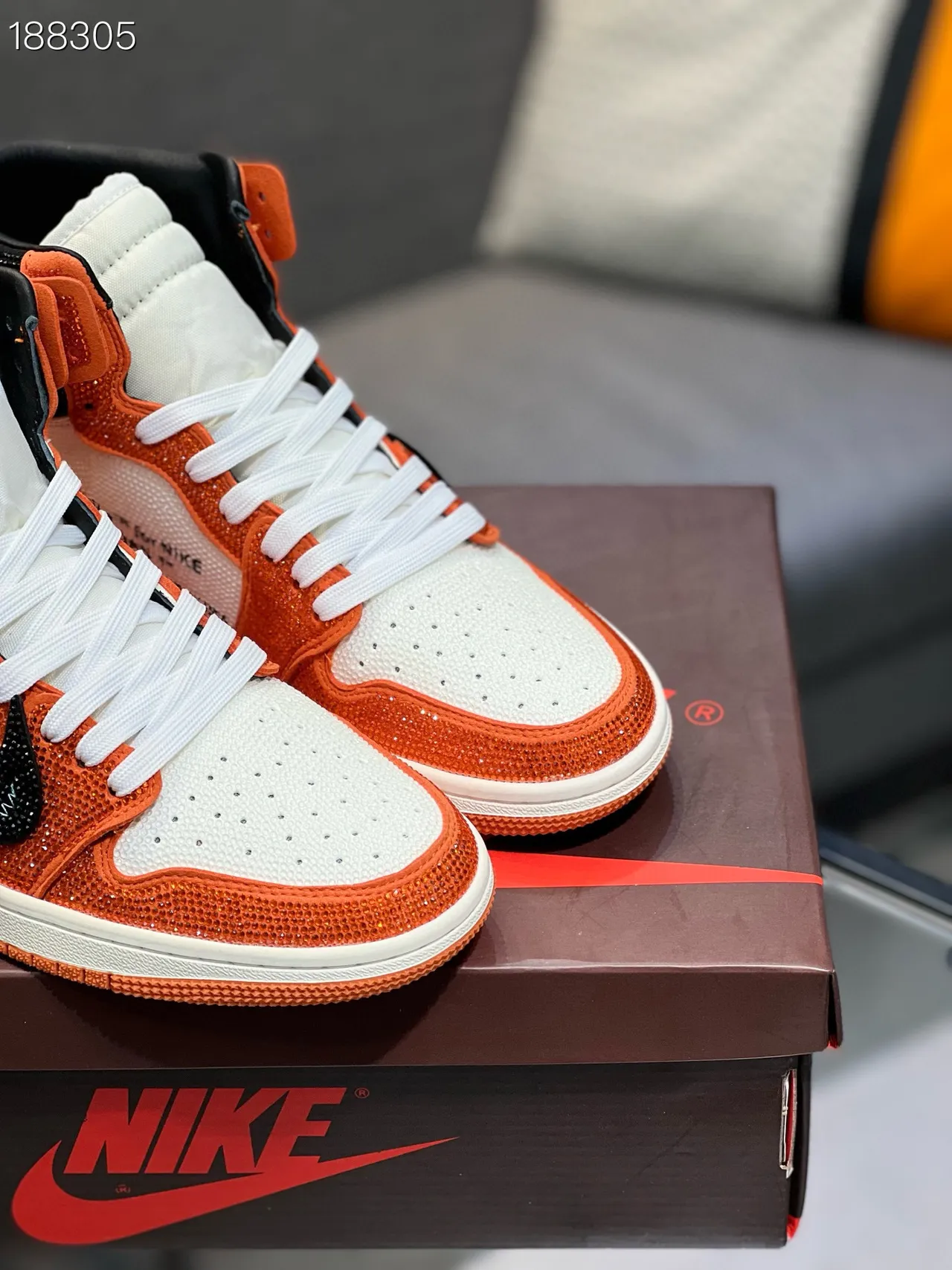 Nike x Off-White Air Jordan 1 Crystal Orange tênis de basquete 5