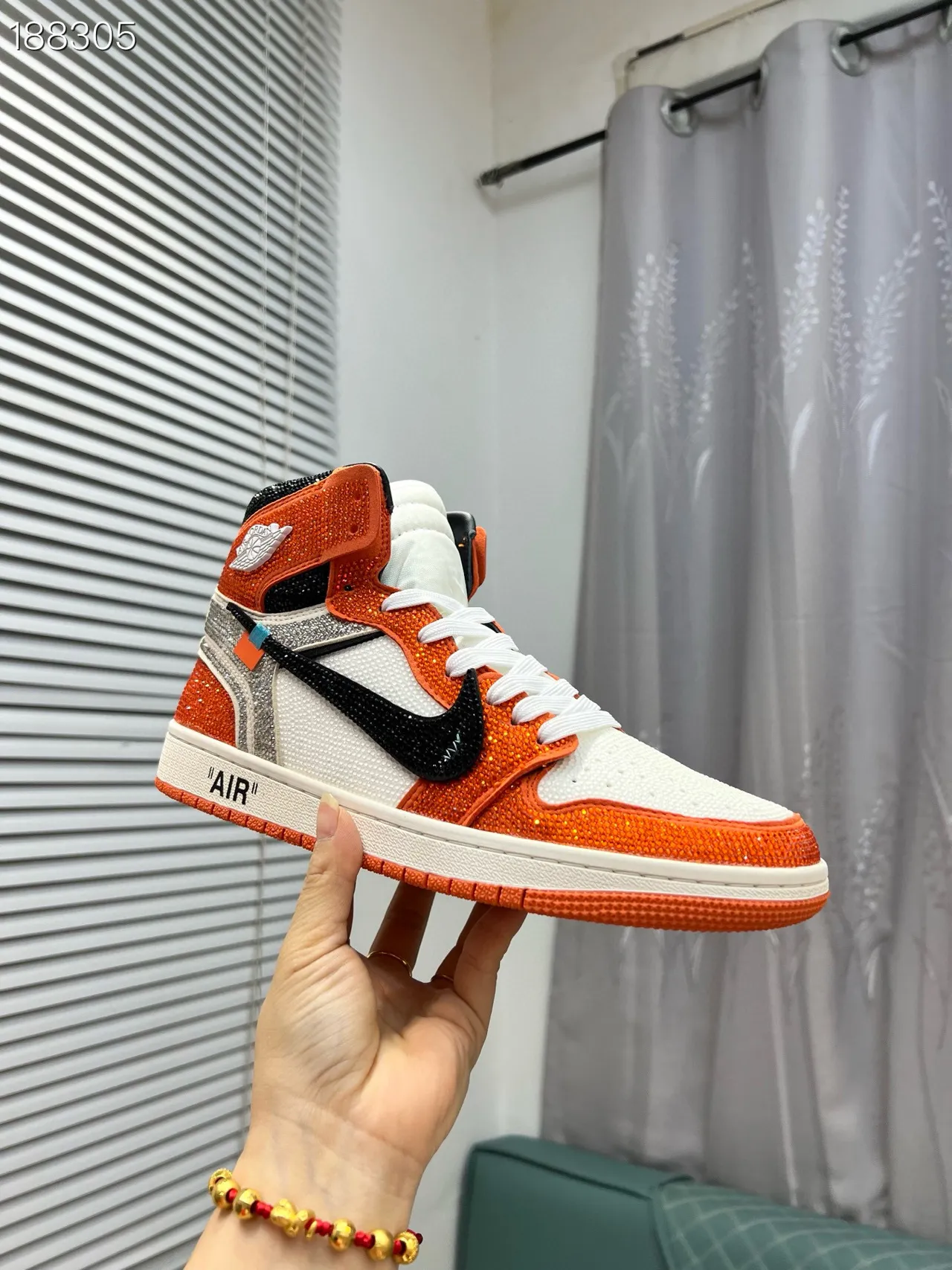 Nike x Off-White Air Jordan 1 Crystal Orange tênis de basquete 6