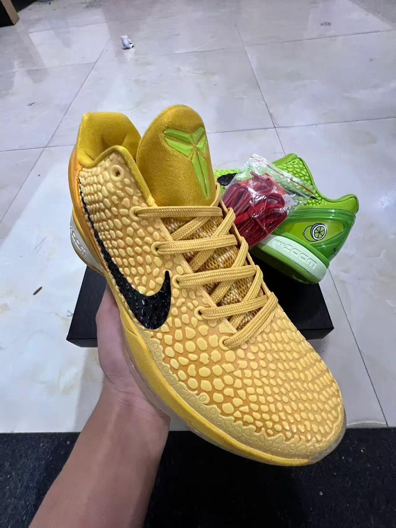 Nike Yellow Black High-Top Textured Pebbled Upper Basketball Shoes 2