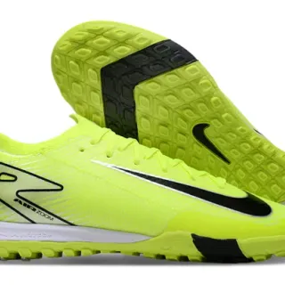 Nike Yellow Black Neon Knit Upper Swoosh And Heel Counter Turf Soccer Shoes