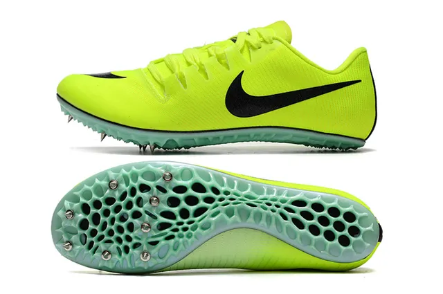 Nike Chaussures de course à tige en maille jaune vert, low-cut, midsole en nid d'abeille 18