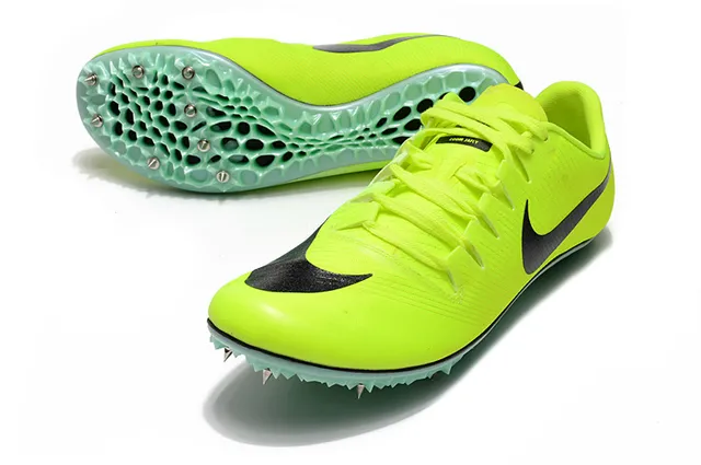 Nike Chaussures de course à tige en maille jaune vert, low-cut, midsole en nid d'abeille 22