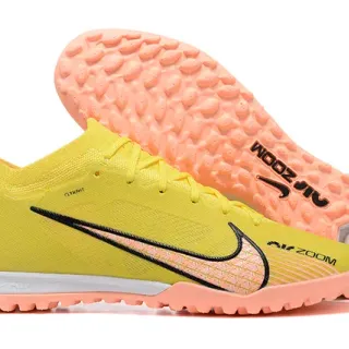 Nike Amarelo Laranja Flyknit Parte Superior Pinheiros de pêssego Turf Soccer Shoes