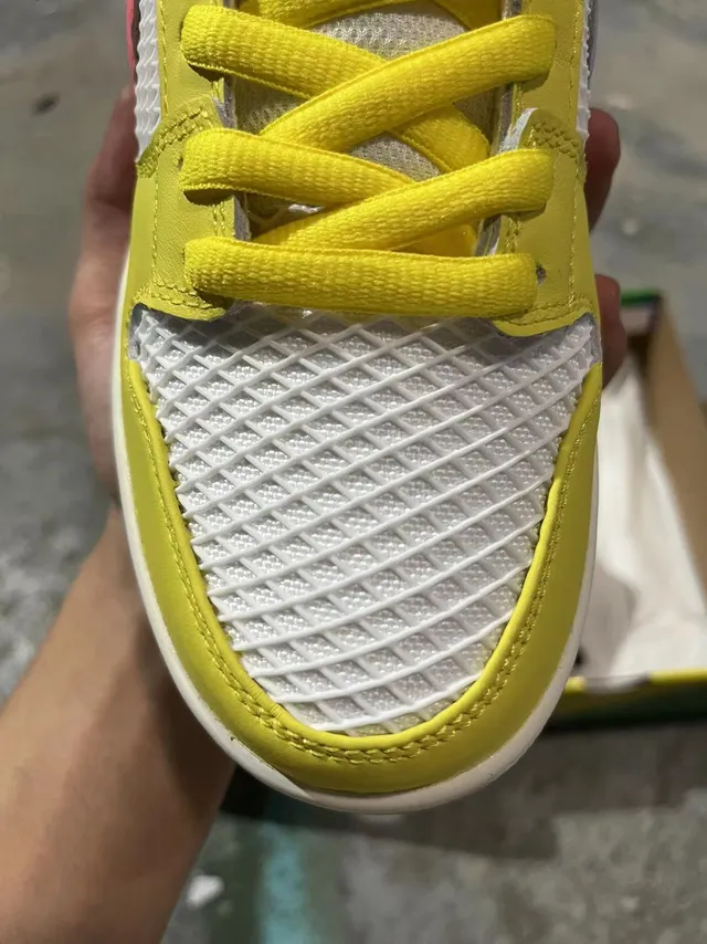 Nike Chaussures de Skateboard Low-Top Maillage Perforé Jaune Rose 4