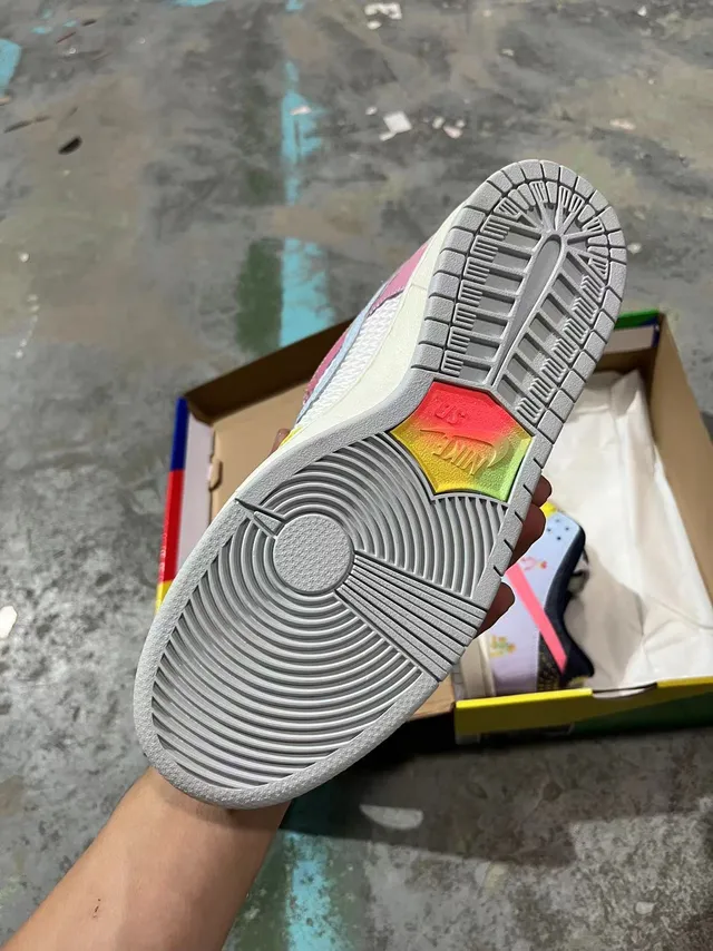 Nike Chaussures de Skateboard Low-Top Maillage Perforé Jaune Rose 6