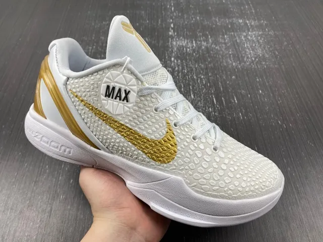 Nike Zoom Kobe IV White Gold Basketball Shoes 4