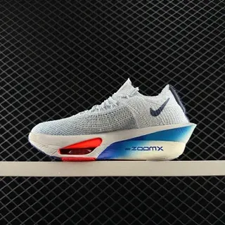 Nike ZoomX Gris Azul Parte superior de Knit ingenieril Talón de aire visible Unidad Zapatos de running
