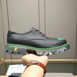 Off-White Air Force Black Green Deconstructed Chunky Sole Derby Shoes