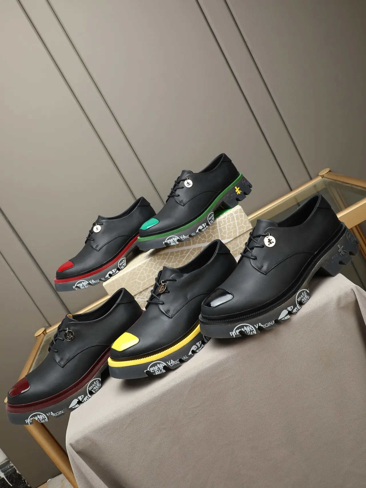 Off-White Air Force أسود أخضر مفكك كعب سميك دربي حذاء 2