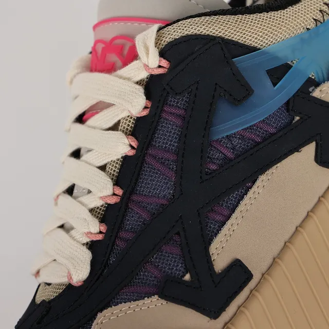 Off-White Beige Marine Motif Flèche Diagonale Détail Zip-Tie Industriel Sneakers Épaisses 6
