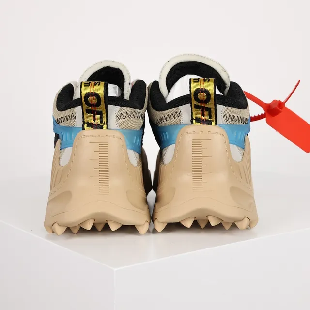 Off-White Beige Marine Motif Flèche Diagonale Détail Zip-Tie Industriel Sneakers Épaisses 7