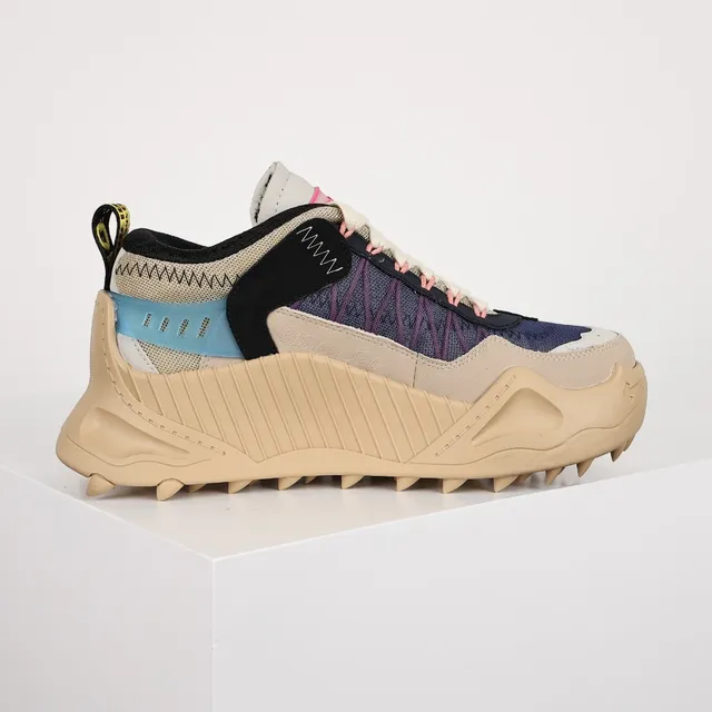 Off-White Beige Marine Motif Flèche Diagonale Détail Zip-Tie Industriel Sneakers Épaisses 9