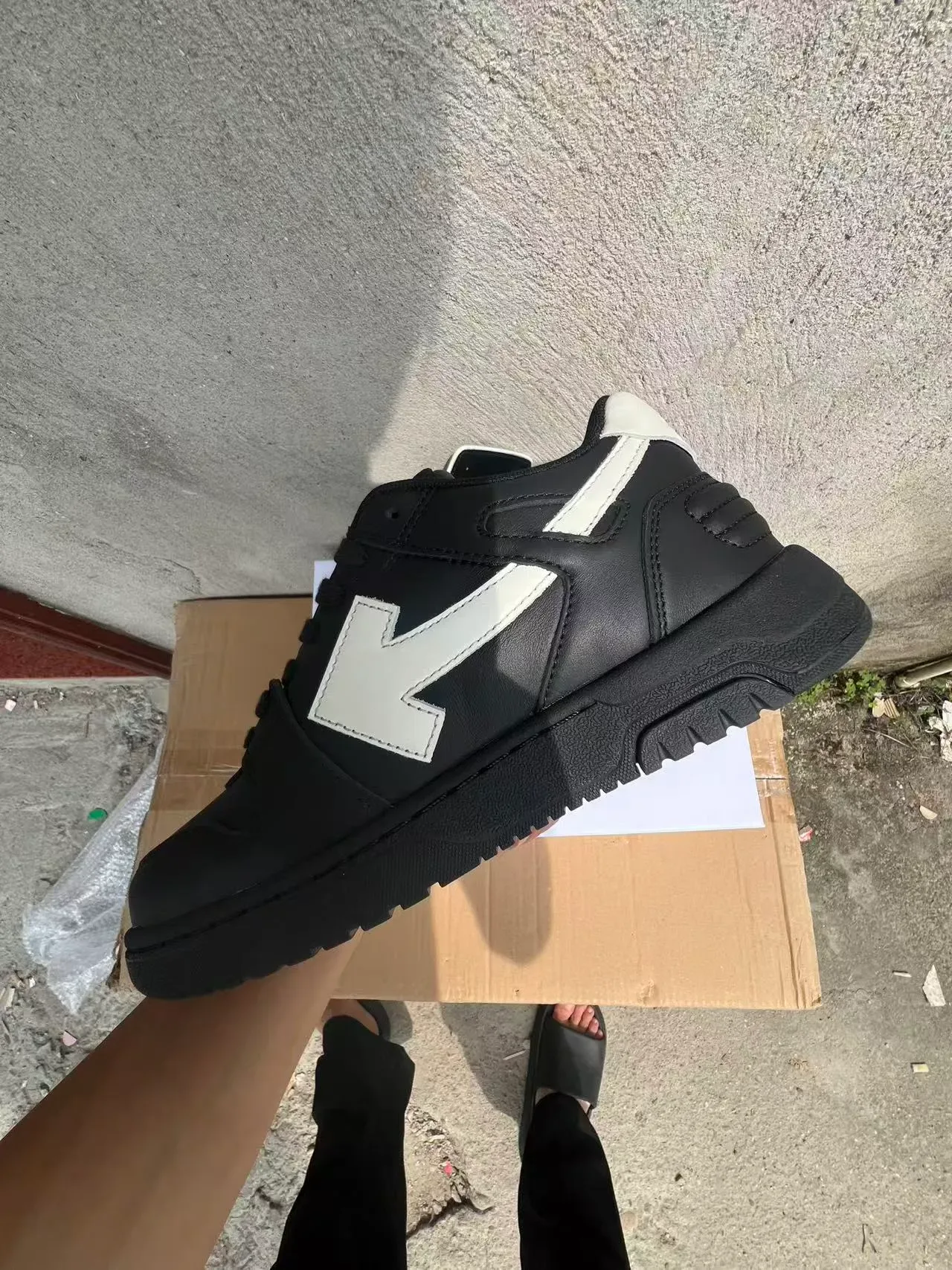 Off-White Preto Logo de seta diagonal Solado esculpido chunky Tênis lifestyle 5