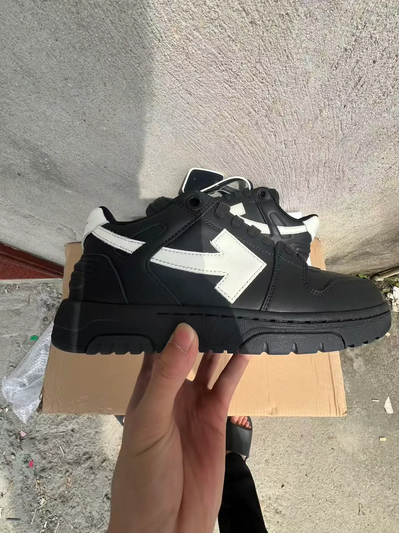 Off-White Preto Logo de seta diagonal Solado esculpido chunky Tênis lifestyle 7
