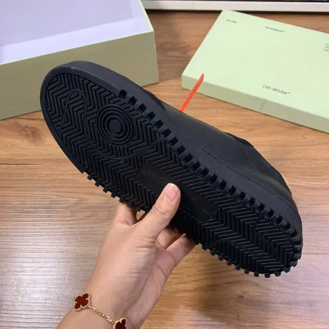 Off-White Noir Vert Daim et Cuir Supérieur Lacets Néo Chaussures Lifestyle 2