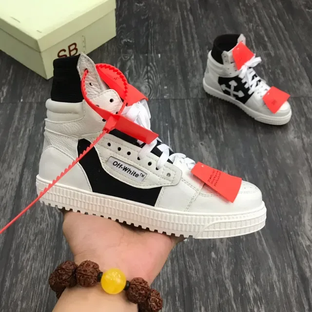 أحذية Off-White أسود عالية الارتفاع مع تفاصيل صناعية للنمط الحياتي 8
