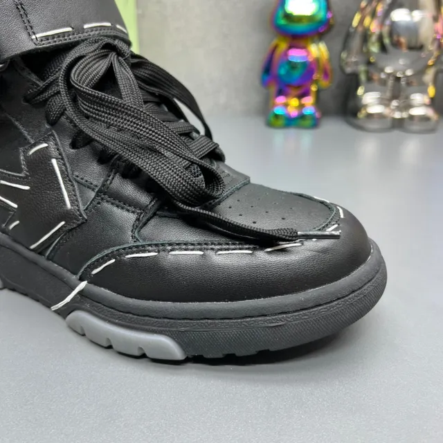 Off-White أسود high-top نظام الشريط الصناعي حذاء أسلوب حياة 6