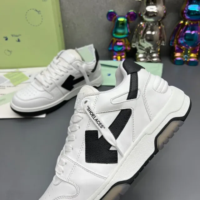 Off-White أसود تصميم صناعي شعار سهم حذاء أسلوب حياة 5