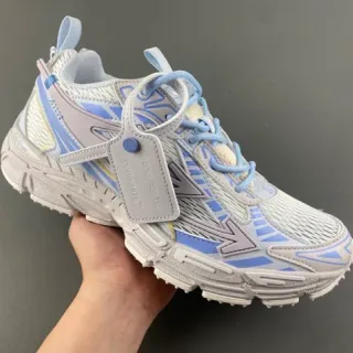 Off-White حذاء رياضي أزرق كاجي سميك منصة متعدد الطبقات مصنوع اصطناعي