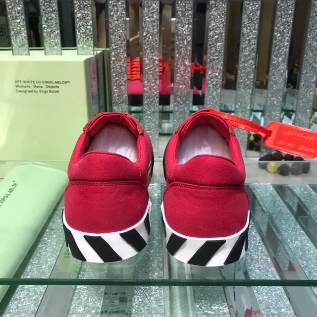 Off-White Diagonal Arrow Red Canvas Lifestyle Sneakers 3