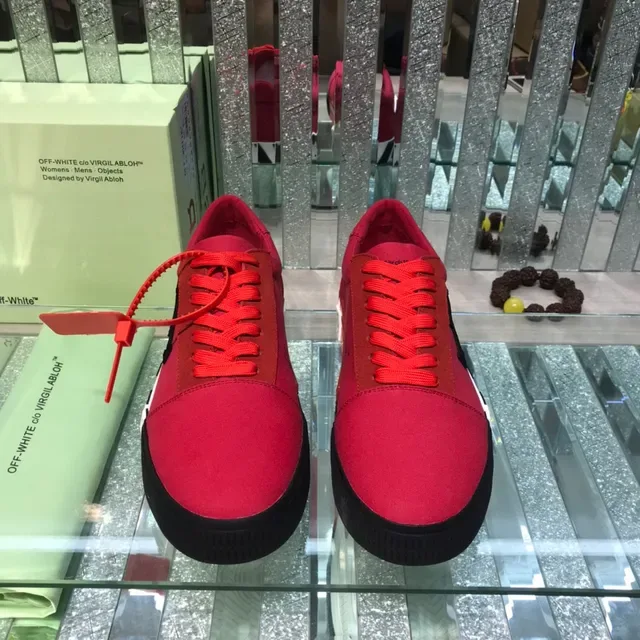 Off-White Diagonal Arrow Red Canvas Lifestyle Sneakers 4
