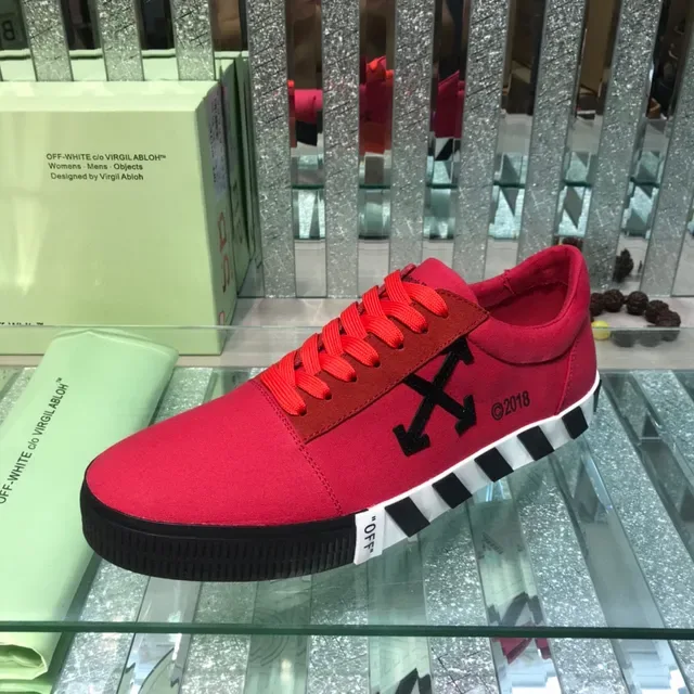 Off-White Diagonal Arrow Red Canvas Lifestyle Sneakers 5