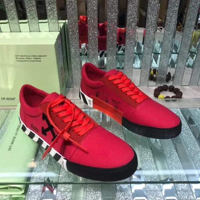 Off-White Diagonal Arrow Red Canvas Lifestyle Sneakers 8