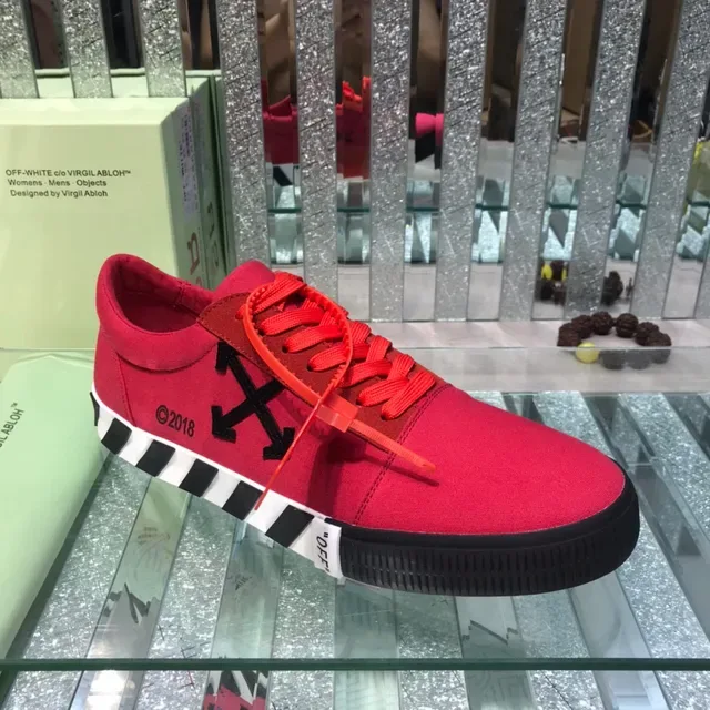 Off-White Diagonal Arrow Red Canvas Lifestyle Sneakers 9