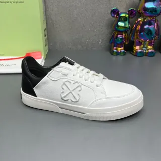 Off-White Industrial Low-Top أبيض وأسود حذاء رياضي للأسلوب الحياتي