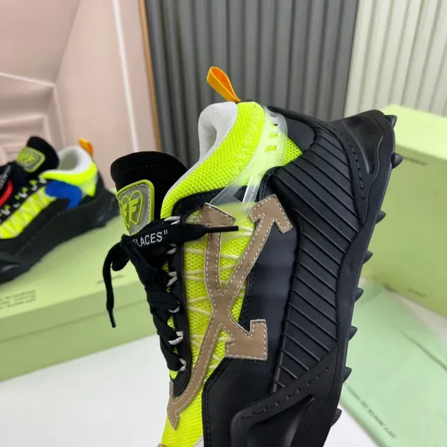 Off-White Industrial Runner Sneakers Jaune Néon Noir Chunky 3