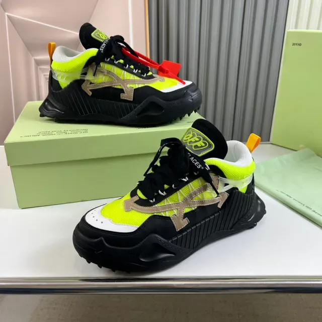 Off-White Industrial Runner Sneakers Jaune Néon Noir Chunky 8