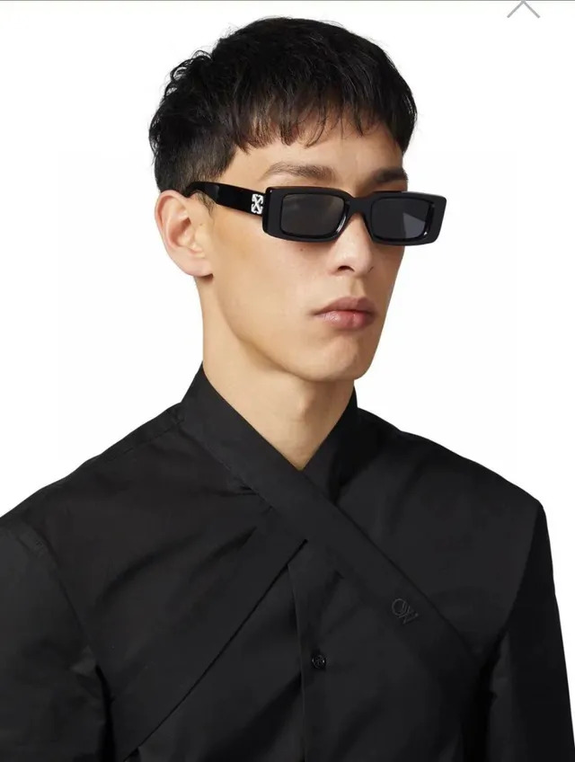 Off-White Oeri127 Arthur Monture Noire Lentille Verte Lunettes de soleil 4
