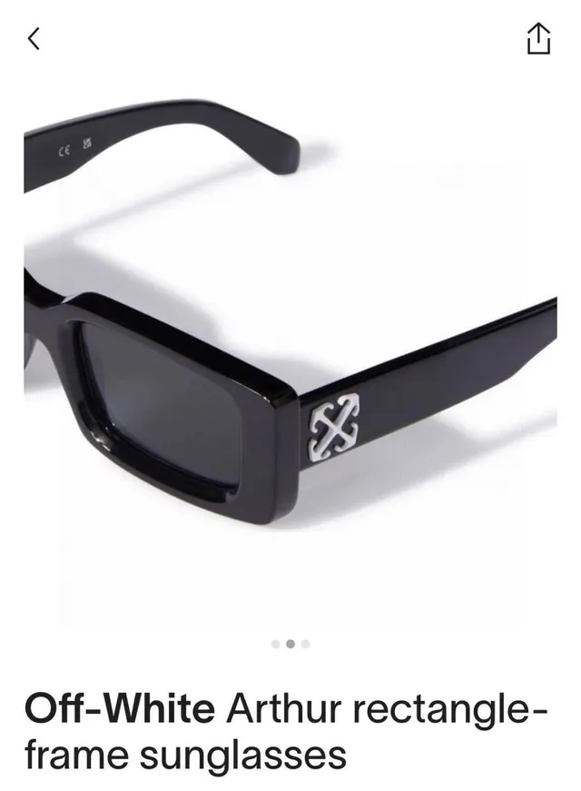 Off-White Oeri127 Arthur Monture Noire Lentille Verte Lunettes de soleil 6