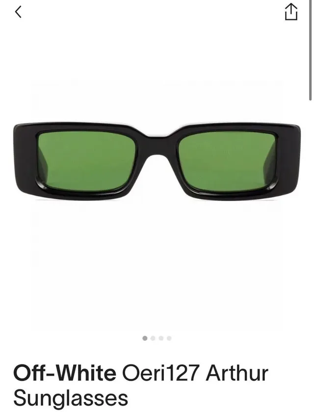 Off-White Oeri127 Arthur Monture Noire Lentille Verte Lunettes de soleil 8