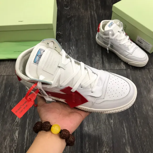 Off-White Zapatillas Lifestyle Rojo Diseño Industrial High-Top 7